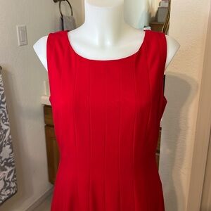Bright Red Calvin Klein Fit and Flare Dress